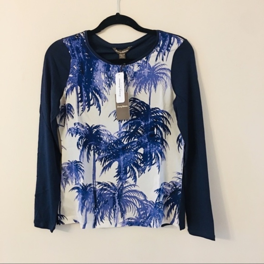 Tommy Bahama | Palm Tree Navy Long Sleeve Tee Sz - Picture 3 of 5